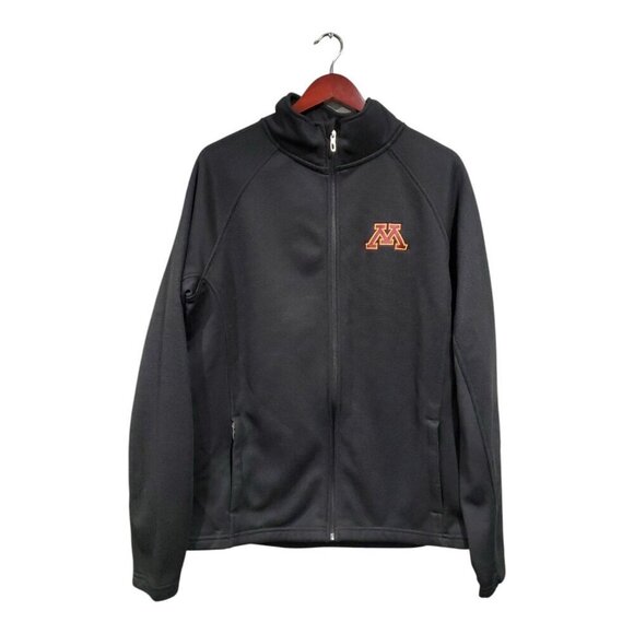 Spyder Minnesota Golden Gophers Full Zip Jacket Men’s Size L Black Athletic - Picture 1 of 14